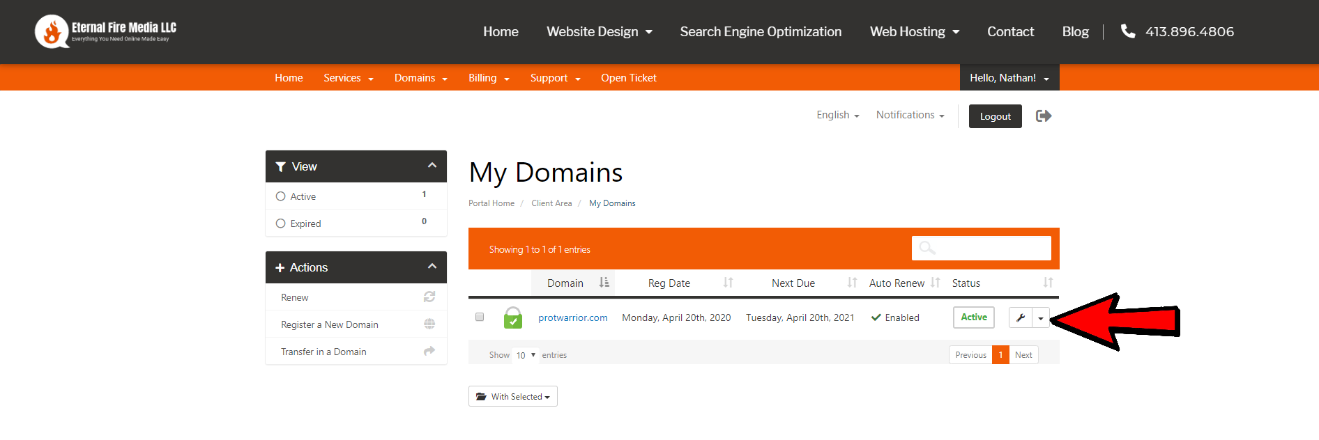 click on the drop down arrow next to the gear icon